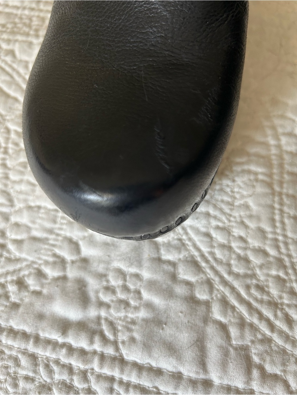 Dansko Black Leather Slingback Clog with Stud Trim - Picture 6 of 7